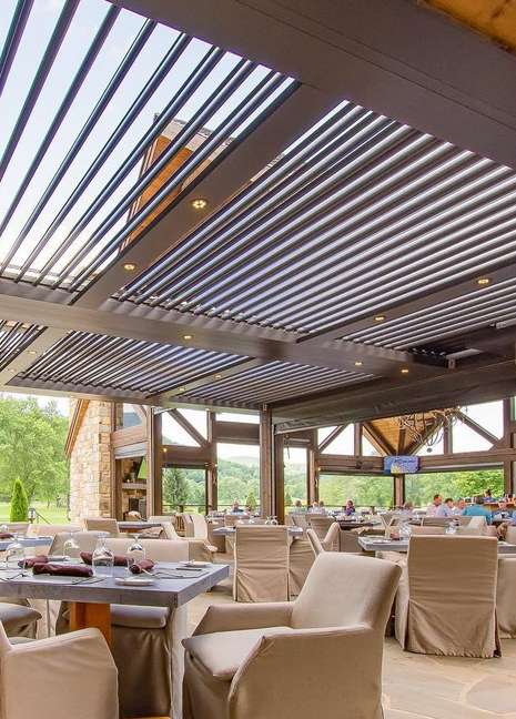 Atrium aluminum louvered pergola — Your Door LLC Houston
