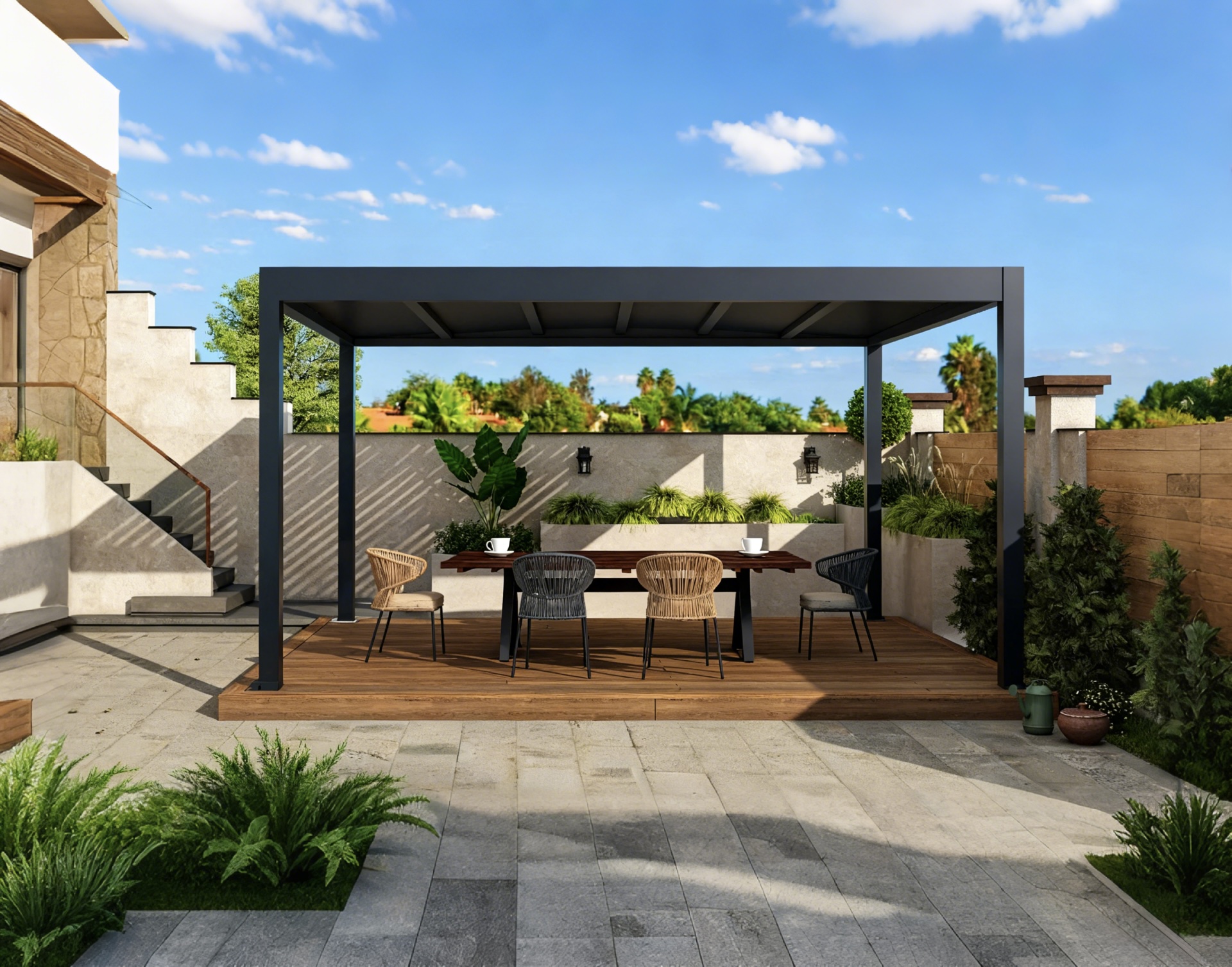 Meridian aluminum louvered pergola — Your Door LLC Houston