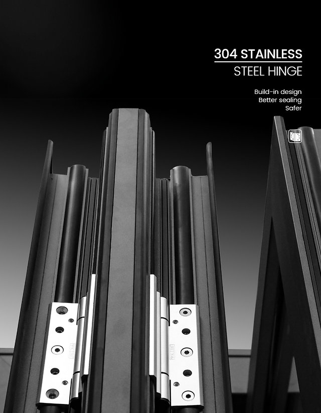 304 Stainless Steel hinge — precision built-in design for bifold doors