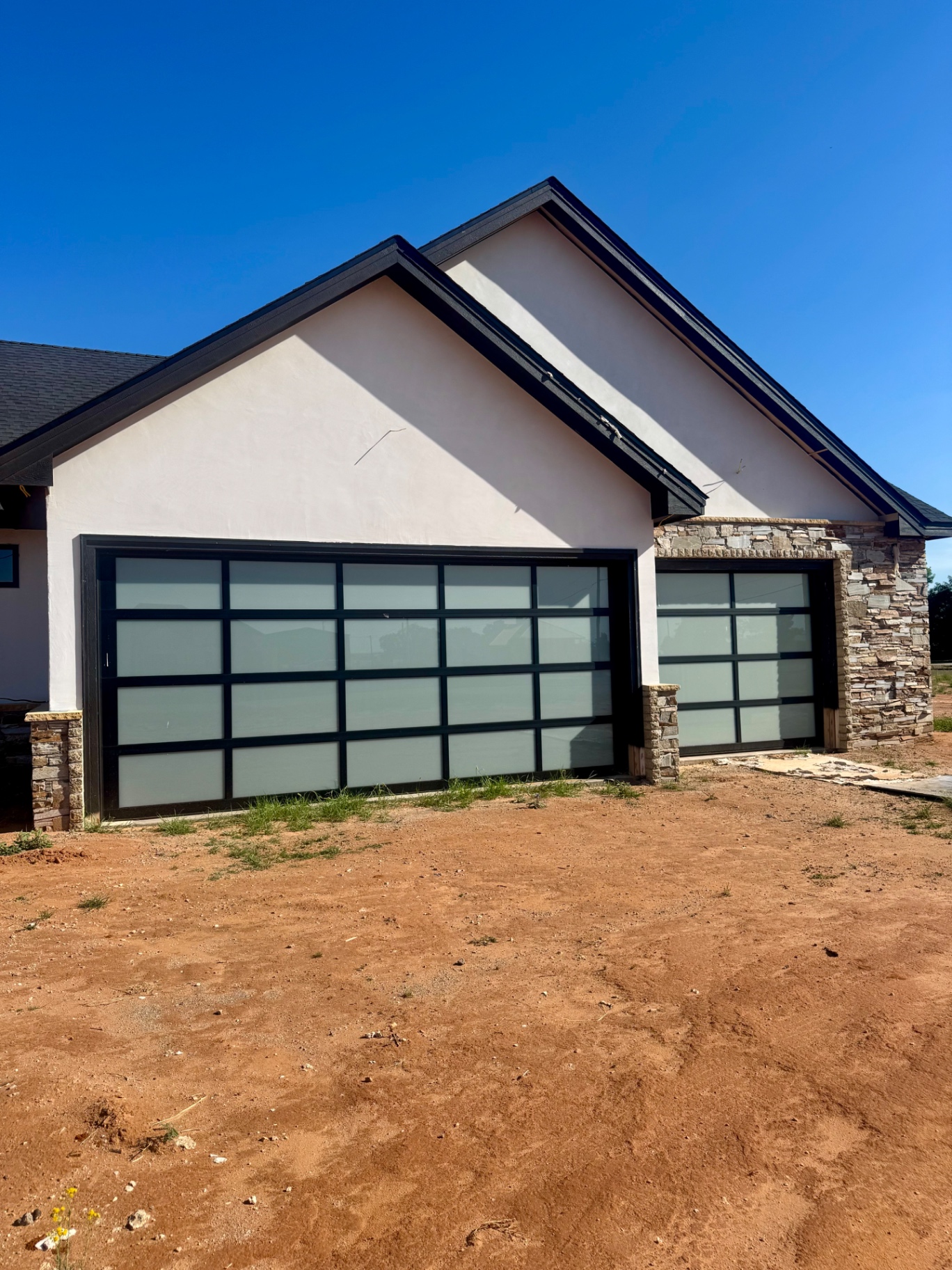 Frosted Full-View Double — aluminum garage door installation