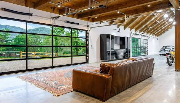 Full-View Converted Garage — aluminum garage door installation