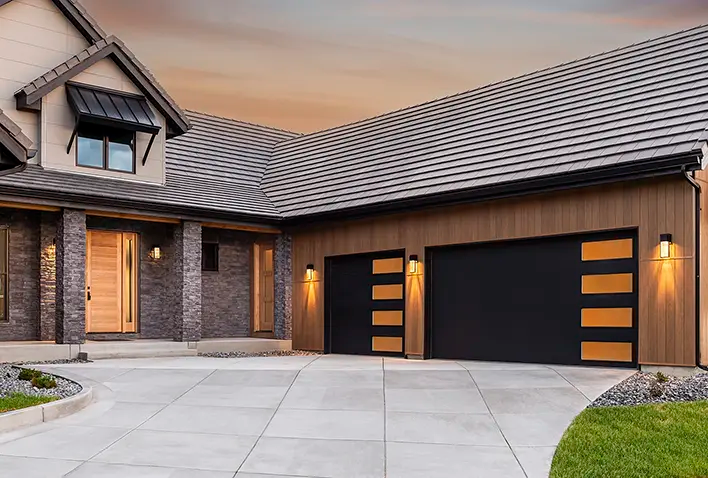 Modern Panel with Slot Lites — aluminum garage door installation