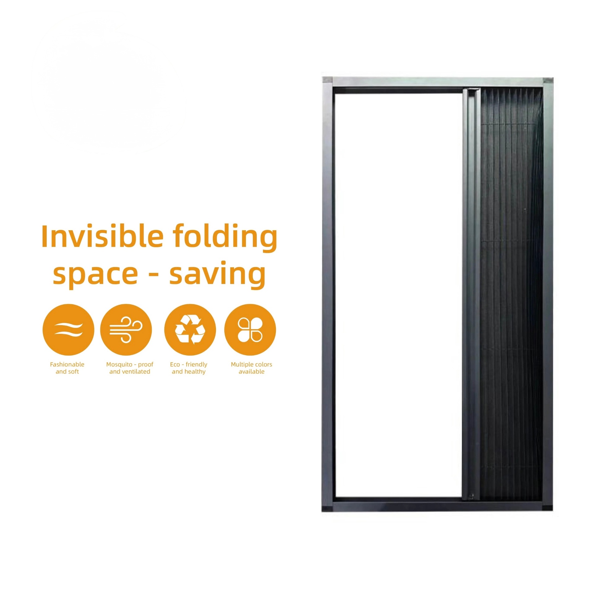 Invisible folding retractable screen door