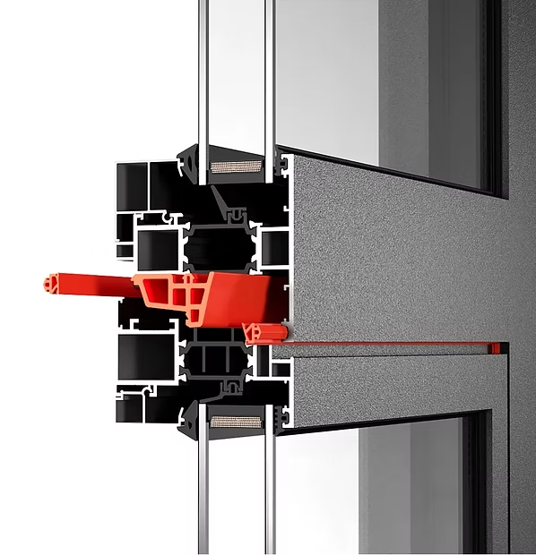 Thermal break aluminum frame profile diagram